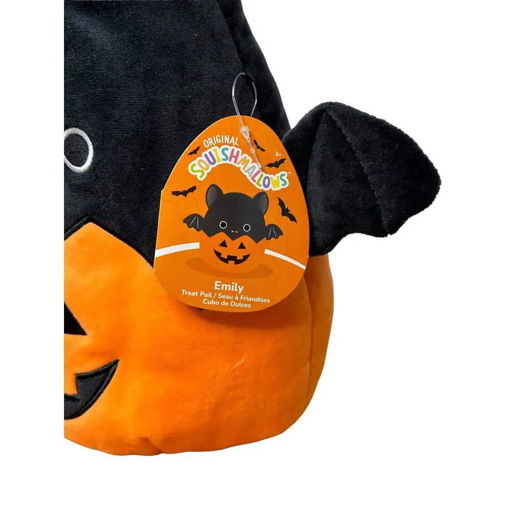 Squishmallows Emily Bat Pumpkin 12” Halloween Pail Basket 2022 Plush NEW